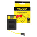 PATONA Smart Dual LCD USB Ladegerät f. Canon LP-E12...