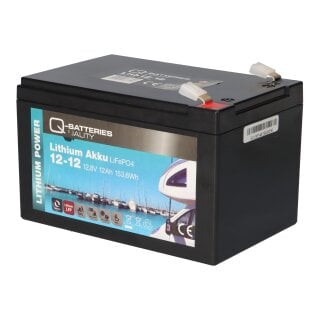 Q-Batteries Lithium Akku 12-12 12,8V 12Ah 153,6Wh LiFePO4 Lithium-Eisenphosphat, Versorgungsbatterie, Caravan, Batterien für