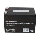 Battery compatible e-mobile Trendmobil Fun 3 + 4 12v 15Ah