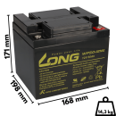 B-Ware Kung Long Akku 12V 50Ah Pb Batterie Bleigel...