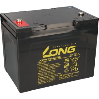 B-Ware Kung Long Akku 12V 75Ah KPH75-12NE M6 AGM Blei wartungsfrei