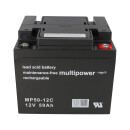 Lead-acid battery compatible e-mobile e-scooter Pride 2x 12v 50Ah mp