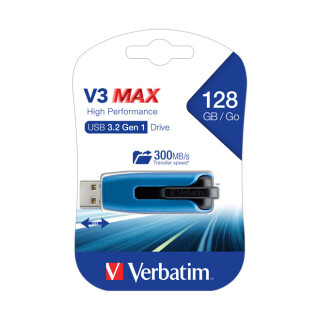 USB 3.2 Stick 128GB, V3 MAX, blau-schwarz