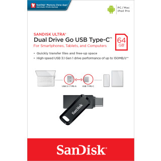 SanDisk USB 3.1 OTG Stick 64GB, Ultra Dual Go