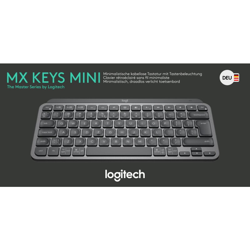 Logitech MX Keys Mini - Kompakte Tastatur für kreatives Arbeiten