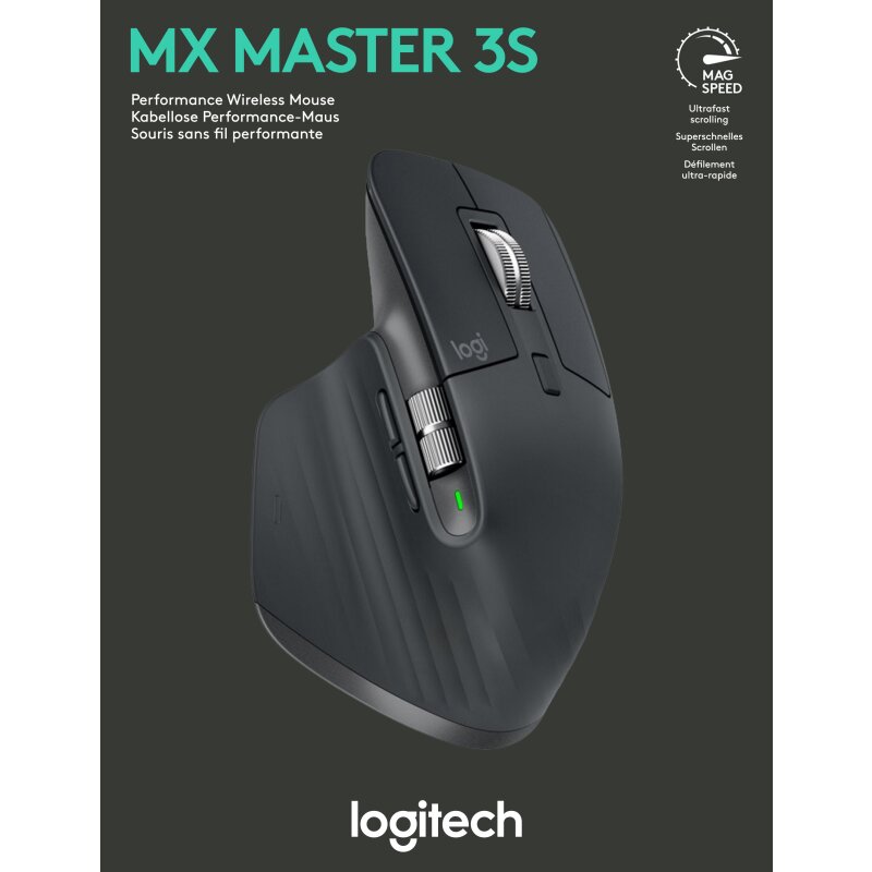 Logitech MX Master Maus – 3S Meisterhafte Leistung Grafit in