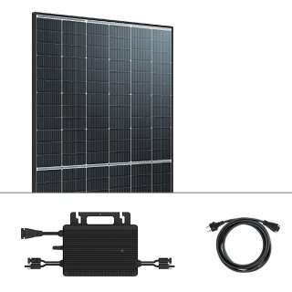 Balkonkraftwerk Set 870Wp 2xTrina Solar Modul HMS-800W-2T Wechselrichter Bifazial 0% MwSt nach §12 Abs. 3 UstG