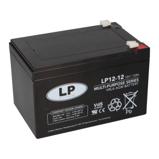 Landport Bleiakku 12V 12Ah AGM Batterie NSA LP12-12 T2 VdS