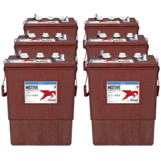 6x Trojan L16E-AC 6V 370Ah Deep Cycle Traktionsbatterie EUTR-Anschluss