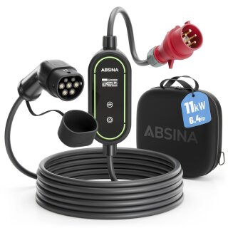 Absina Mobile Wallbox Kabel Kabel Typ 2 und CCS2 400CEE 6A-16A