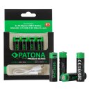 PATONA Premium USB-C 4x AA Akkus Lithium 1.5V 3000mWh...