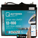 Q-Batteries 12-100 12,8V 100Ah 1280Wh LiFePO4 Batterie + Victron Orion Ladegerät