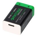 2x 9 Volt Block Premium batteries 3.6Wh with usb-c and charging cable