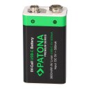 2x 9 Volt Block Premium batteries 3.6Wh with usb-c and charging cable