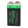 2x 9 Volt Block Premium batteries 3.6Wh with usb-c and charging cable