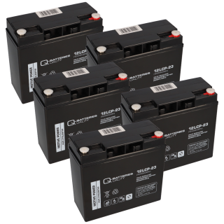 Akku-Satz mit 5 Stück Q-Batteries 12LCP-23 für LuXXon Elektromobile