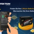 Kompaktes Design der 50Ah Lithium Batterie in technischer...