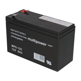 multipower MP8-12C 12V 8Ah Batterie au plomb