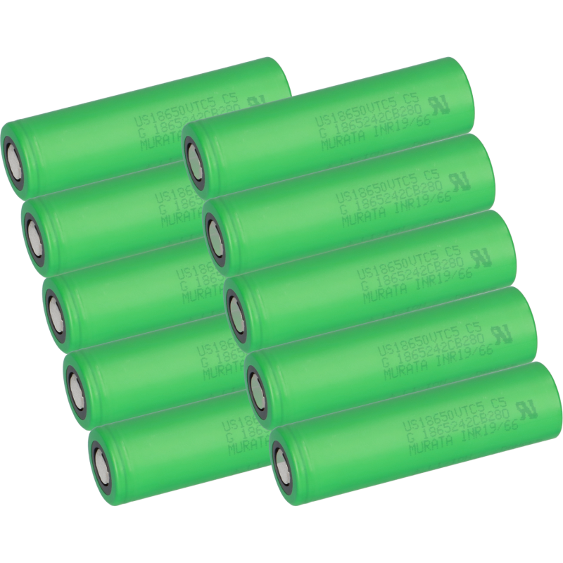 10x Murata Akku Li-Mn US18650VTC5 3,6V 2610mAh max. 30A