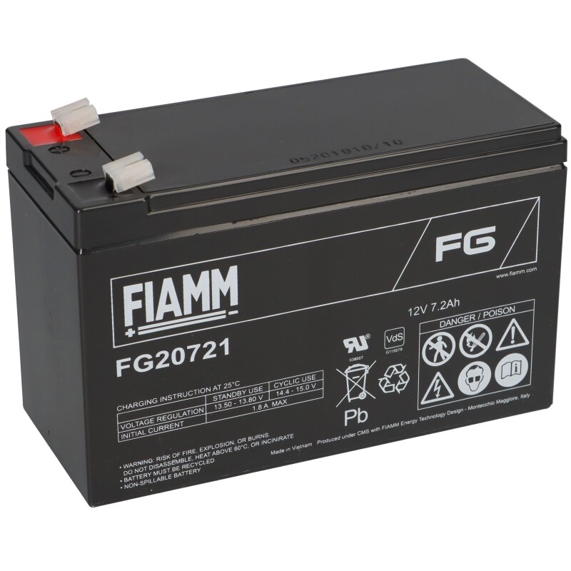 FIAMM FG20721 Lead Acid Battery Rechargeable 12V 7,2Ah Faston 0 3