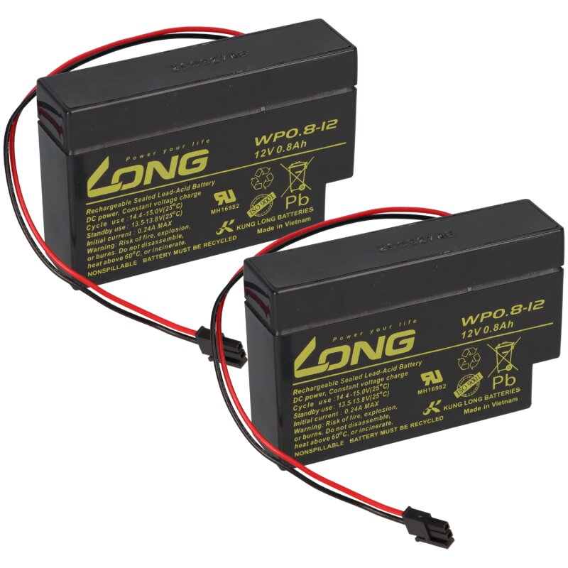 2x Kung Long Akku WP0.812H 12V 0,8Ah Heim & Haus Stecker